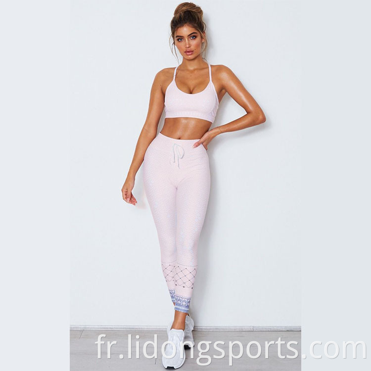 Pantalon de yoga imprimé Gym de fitness Vêtements Femme Pantalon Yoga